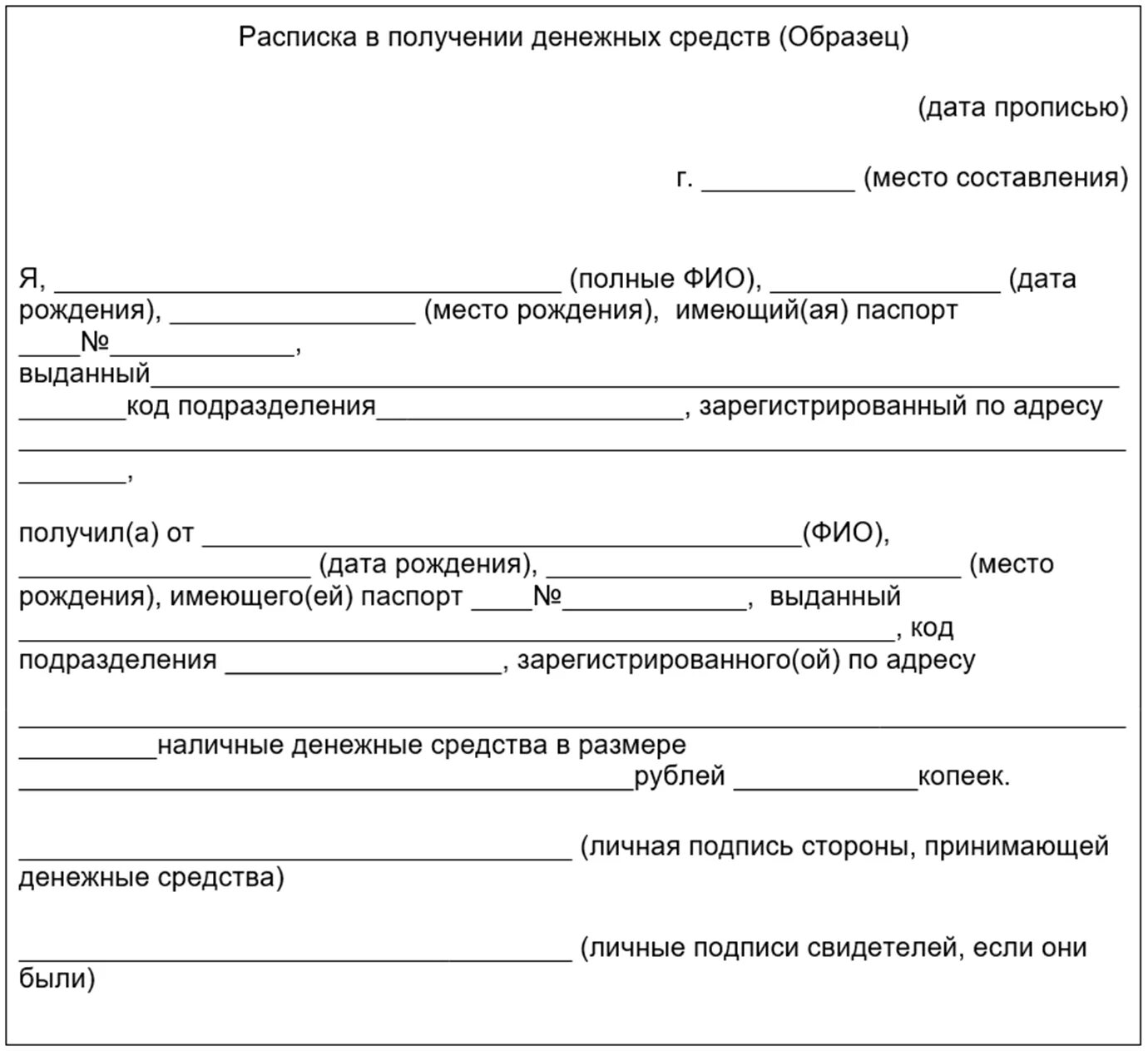 Расписки деньги фото Расписка 17