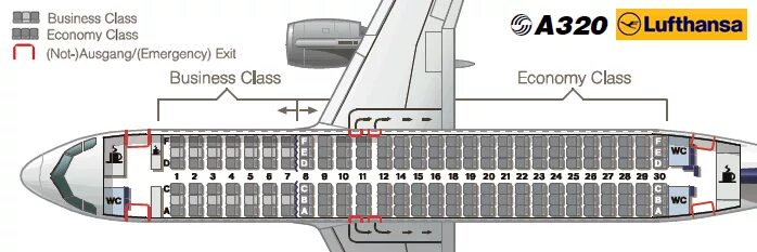 Расположение аэробус 320 схема салона Схема салона Airbus A320-200 Lufthansa