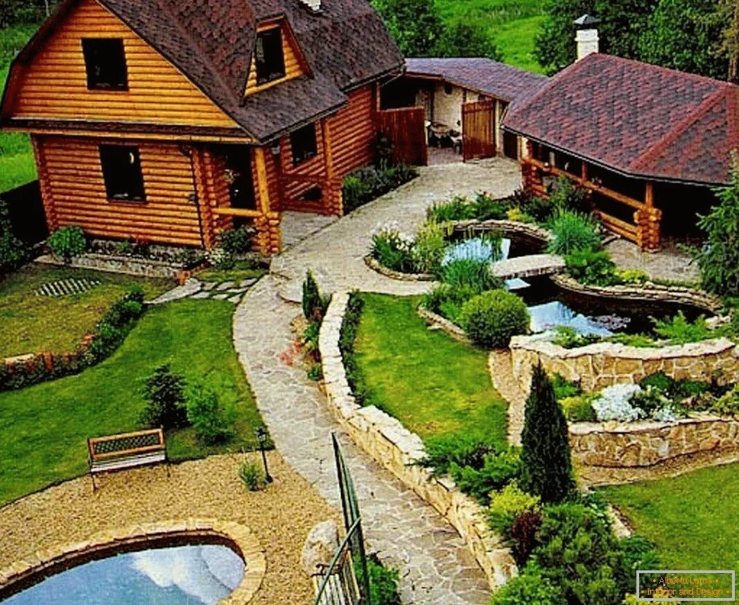 Расположение бани на участке фото Design of the garden - choose style and layout