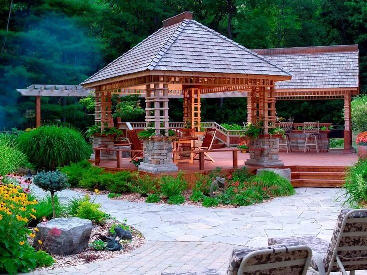 Расположение беседки на участке фото Impiantare gazebo senza forare pavimento Backyard gazebo, Pergola, Backyard perg