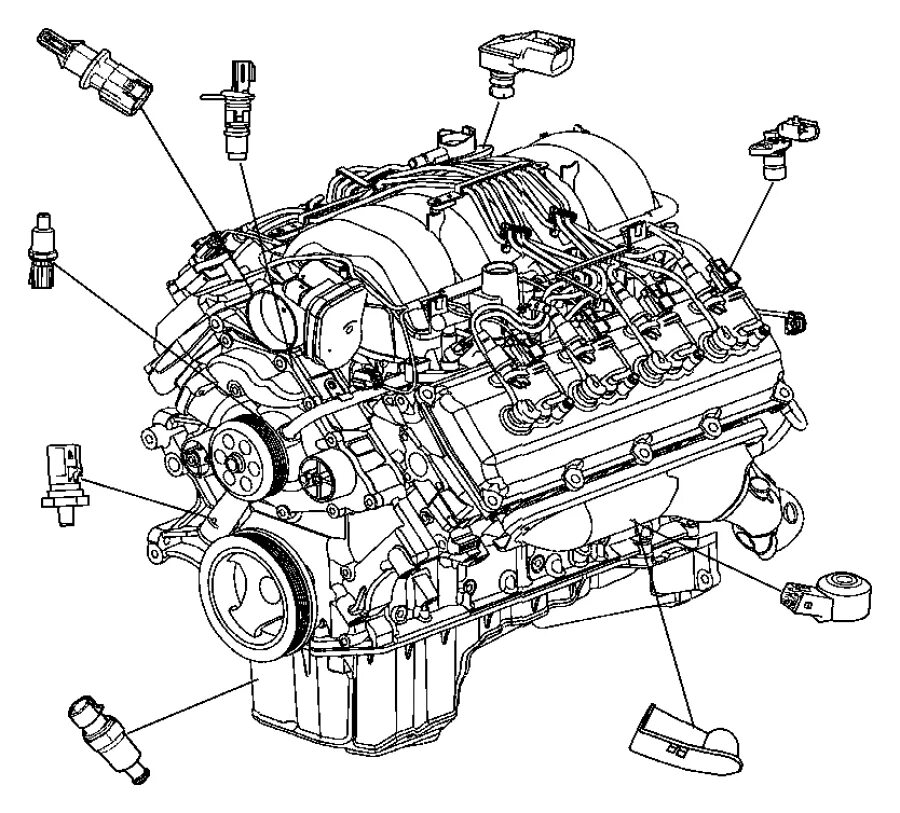 Расположение датчиков на двигателе h4m схема 2016 Ram 1500 Engine 5 7L V8 - Engine Guides