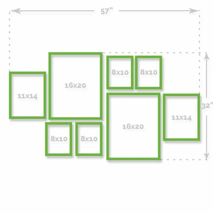 Расположение фото на стене с размерами Metal Clusters - Simply Color Lab Gallery wall layout, Gallery wall living room,