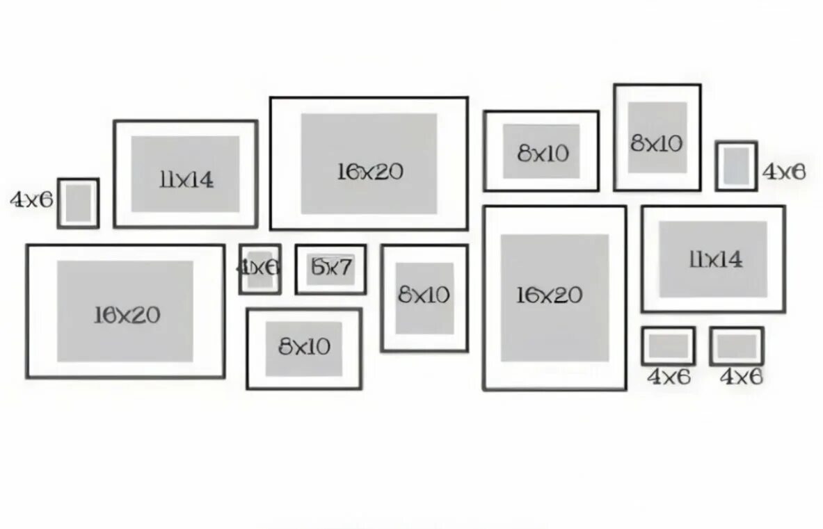 Расположение фото на стене с размерами Как расположить картины на стене? Как правильно декорировать стену ? Создаём сам
