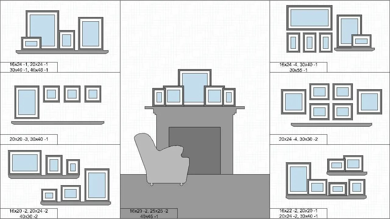 Расположение фото схема Составляем коллажи из фотографий разного размера Квартирные идеи, Семейные фото 