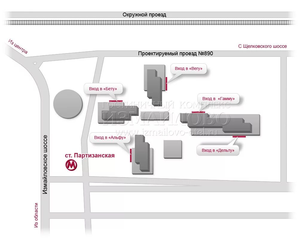 Расположение гостиниц измайлово схема расположения Схема корпусов гостиница измайлово