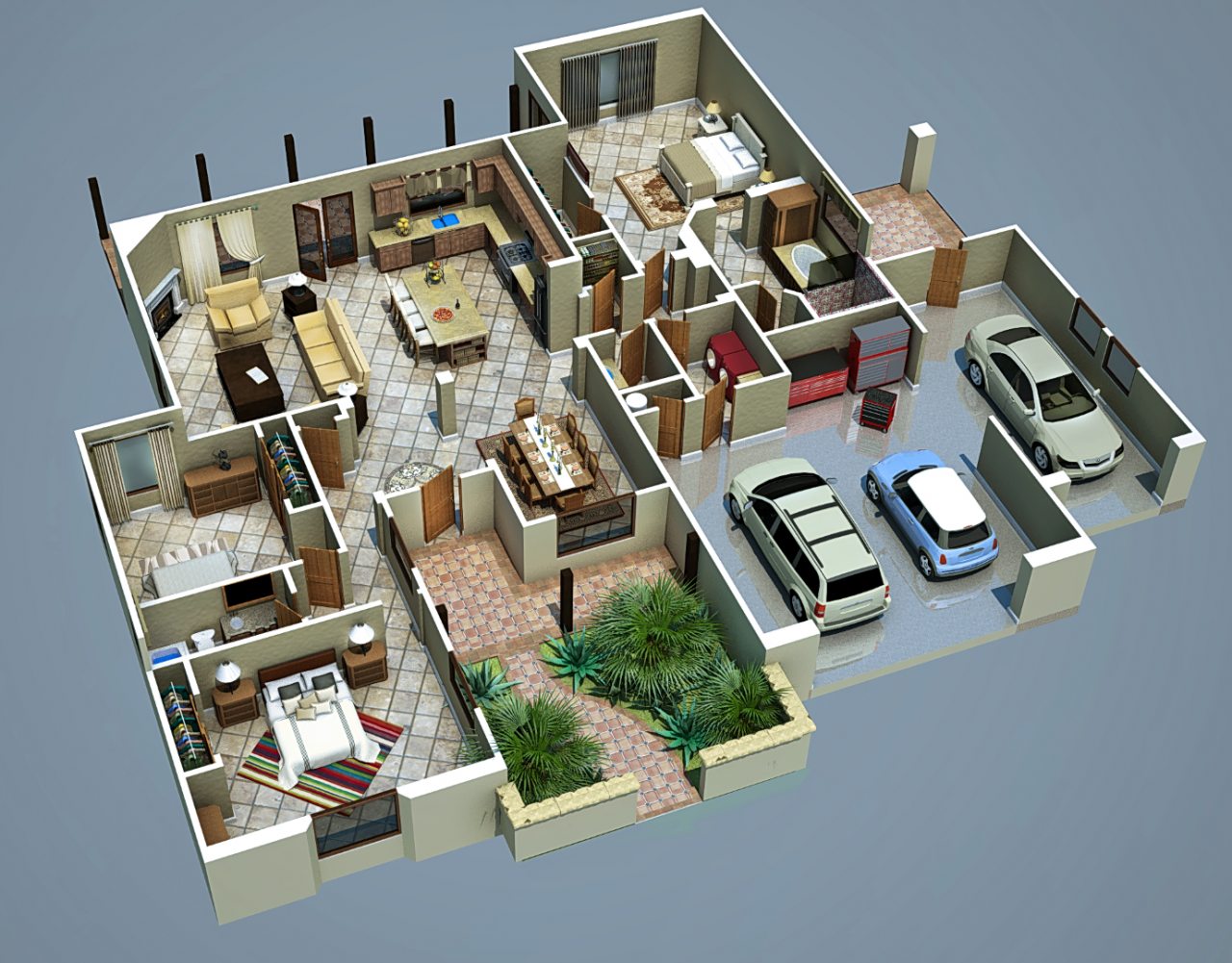 Расположение комнат в частном доме фото 35 Awesome Apartment 3D Floor Plan Ideas - Engineering Discoveries House plans, 