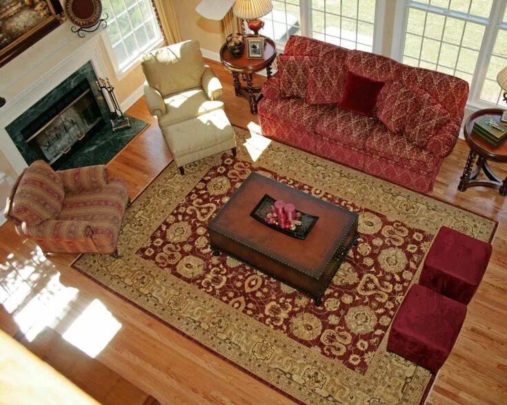 Расположение ковров в интерьере large rug for living room - AOL Image Search Results Living room red, Rugs in li