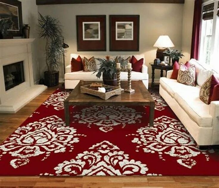 Расположение ковров в интерьере Red Rugs for Living Room Decorating Design - GooDSGN #burgundylivingroomdecor Re