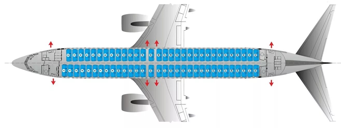 Расположение кресел в самолете победа схема Боинг 737 800 места - блог Санатории Кавказа