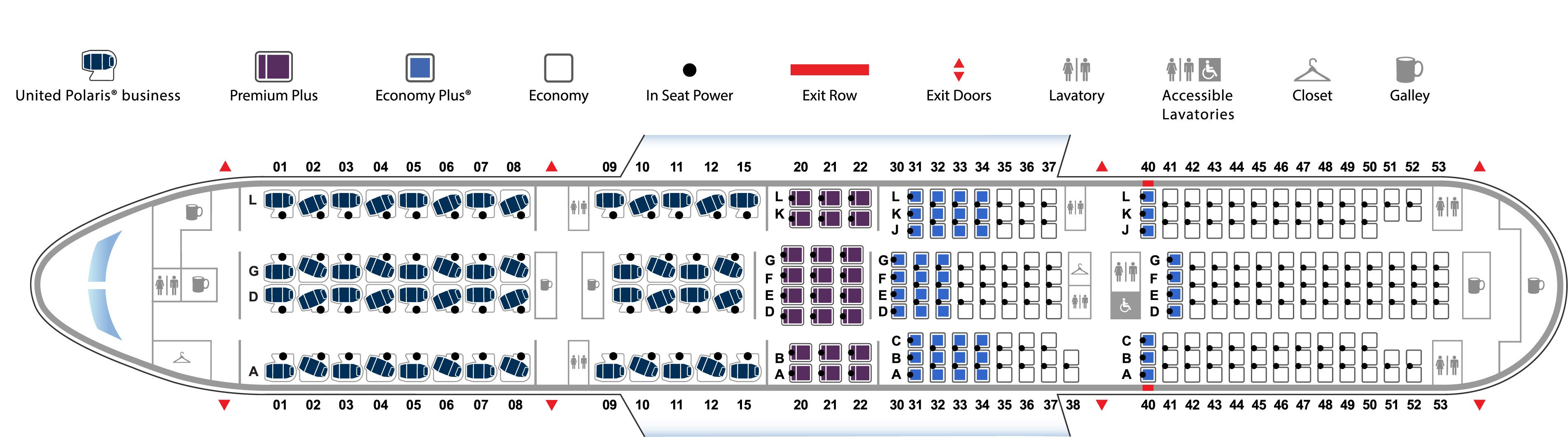 Расположение мест аэрофлот 777 300 схема Seat Map - Boeing 777-200 United Airlines