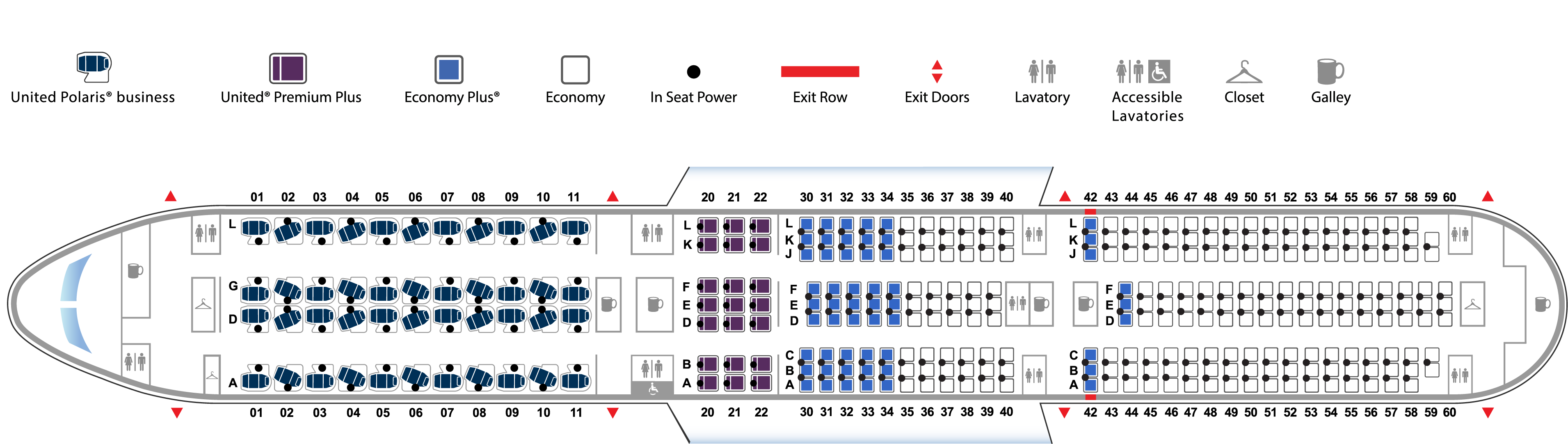 Расположение мест боинг 777 300er схема Seat Map - Boeing 787-10 Dreamliner United Airlines