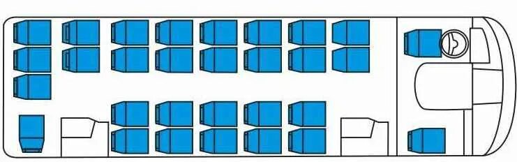 Расположение мест в автобусе паз схема Вектор (25 мест) от novotrans.ru