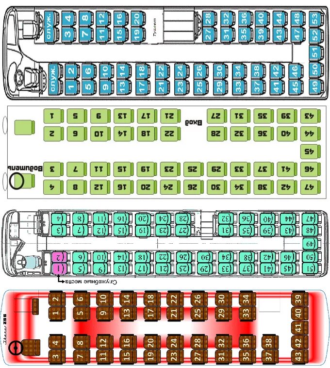 Расположение мест в автобусе по номерам схема Полезная информация - Турфирма "Багира"