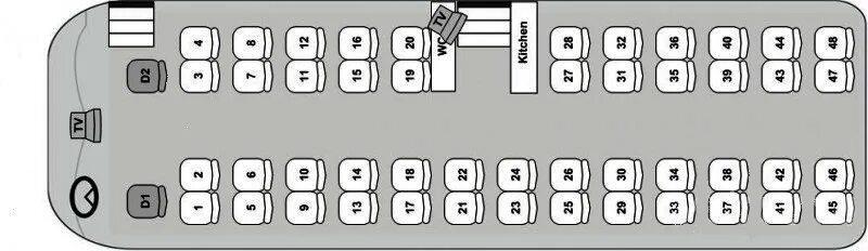 Расположение мест в двухэтажном автобусе схема Автобус "Bova Futura"