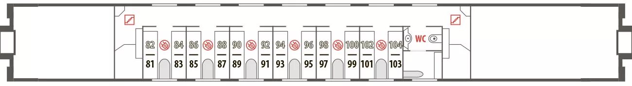 Расположение мест в двухэтажном вагоне купе схема Поезд "Санкт-Петербург - Москва - Санкт-Петербург": схема вагонов и расположение