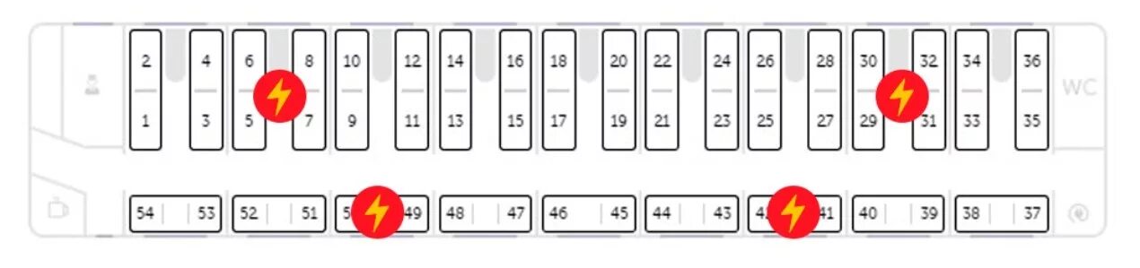 Расположение мест в плацкарте по номерам схема Где находятся розетки в поездах