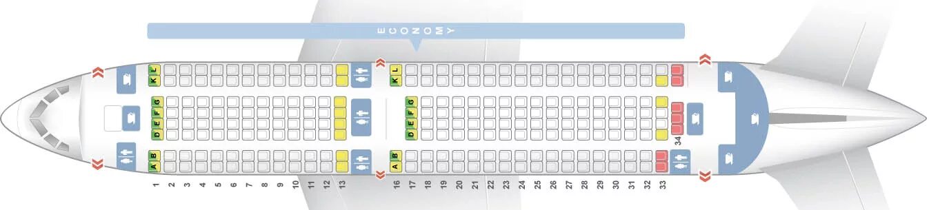 Расположение мест в самолете по буквам схема ✈ Самолет Боинг 767-200ER: нумерация мест в салоне, схема посадочных мест, лучши