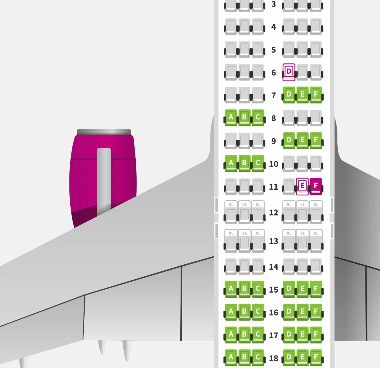 ✈ Самолет Боинг 737-800: нумерация мест в салоне, схема посадочных мест, лучшие 