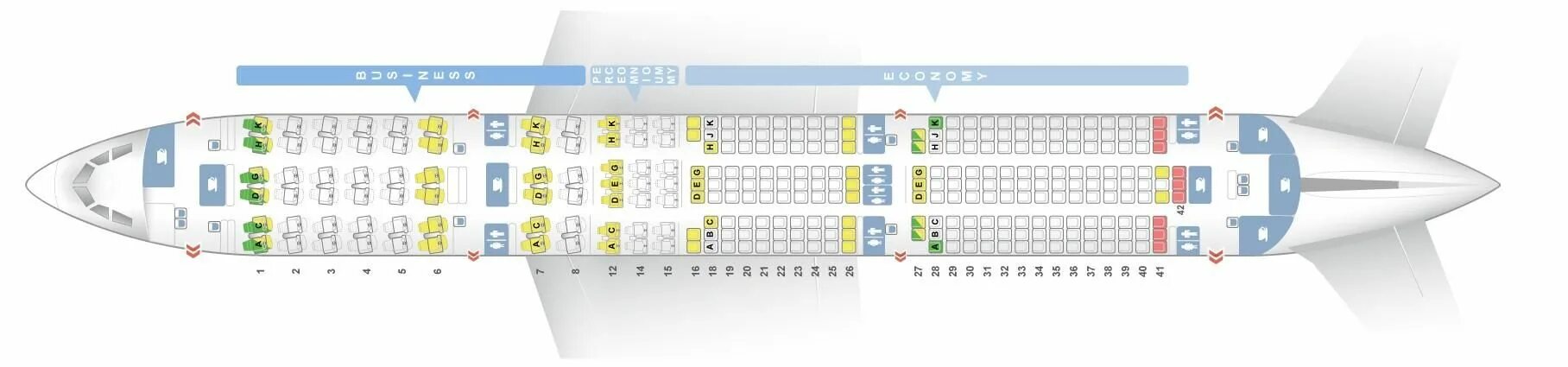 Расположение мест в самолете уральские авиалинии схема Seat Map and Seating Chart Lufthansa Airbus A350 900 Three Class Layout V1 Airbu