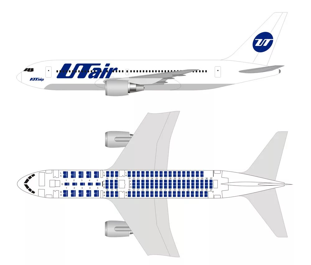 Расположение мест в самолете ютэйр схема Самолет ютэйр схема салона