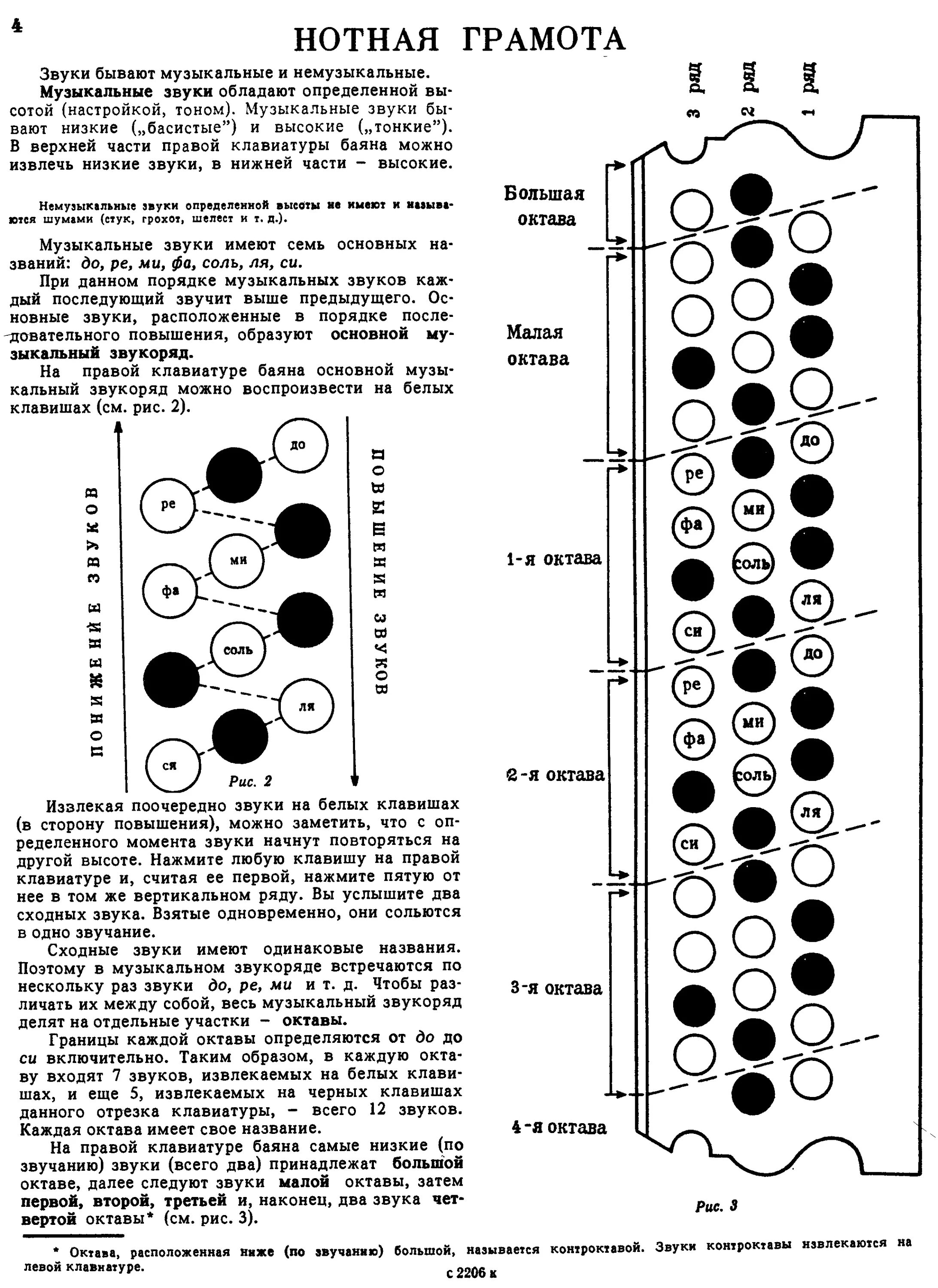 Школа игры на баяне Говорушко 1981г. Музыкальный звукоряд