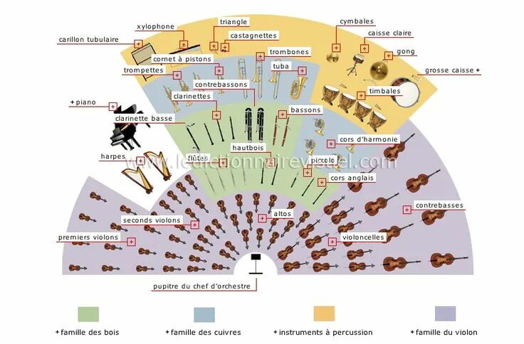 Расположение оркестра схема Comment fonctionne l'orchestre ? Projet musical : J. J GOLDMAN : "Famille" Versi