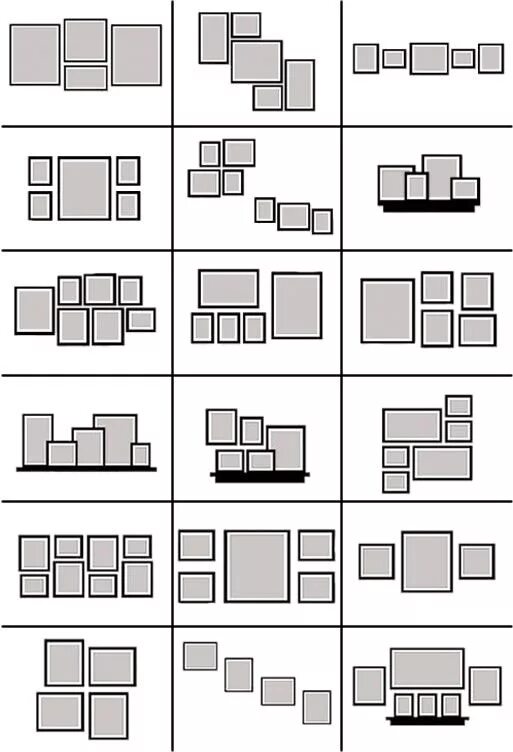 Расположение рамок на стене схема Decoração de Sala Dicas Criativas De Uma Arquiteta! - Arquidicas Blank wall solu