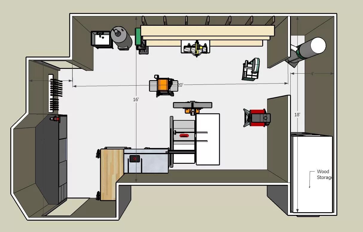 Расположение станков в столярной мастерской схема The Eagle Lake Shop Woodworking projects furniture, Woodworking shop layout, Woo