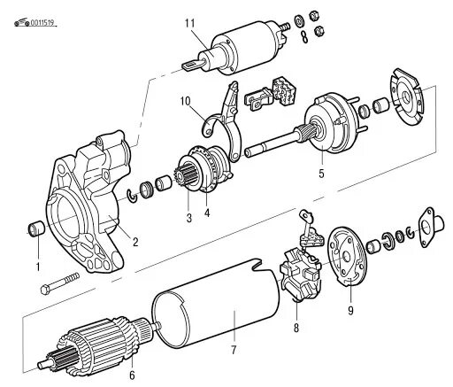 Расположение стартера схема Почти внезапный отказ стартера - Volkswagen Passat B3, 1,8 л, 1990 года поломка 