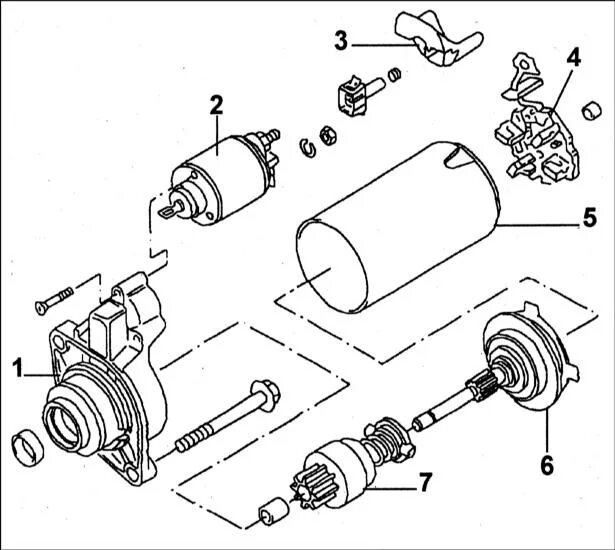 Расположение стартера схема Руководство по ремонту Audi A3 (Ауди А3) 1996+ г.в. 7.2.9 Стартер - общие сведен