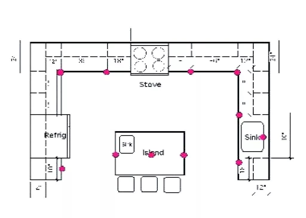 Расположение трековых светильников на кухне схема Расстояние светильники кухня: найдено 90 изображений