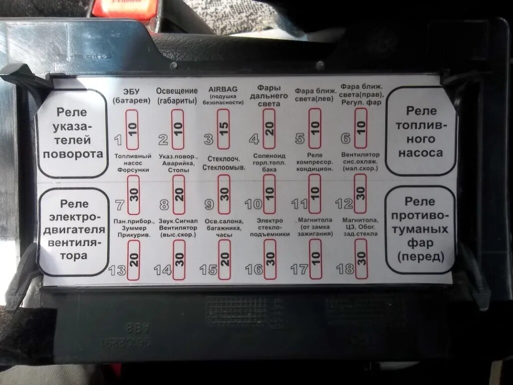 Расположения схема расположения предохранитель нексия Небольшие картинки-памятки по электрике на Нексию - Daewoo Nexia, 1,5 л, 2006 го