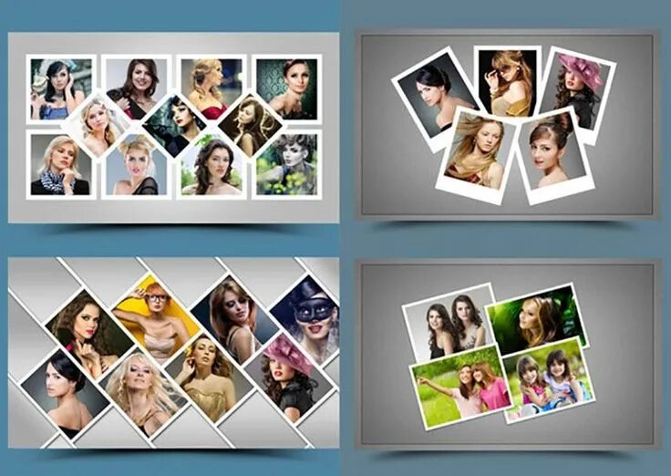 Расположить несколько фото на одном листе Photo template Photoshop collage template, Photo collage template, Collage templ