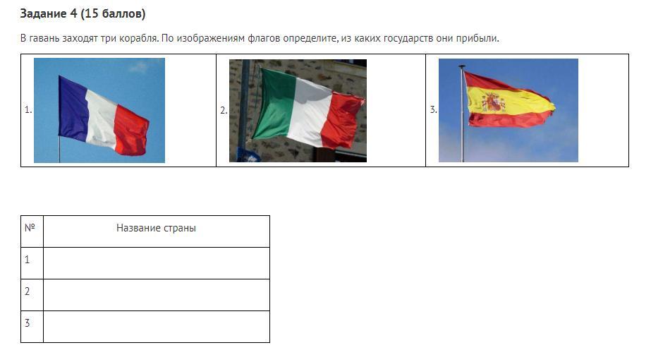 Распознать флаг по фото История Задание 4 ( даю 15 баллов) В гавань заходят три корабля. По изображениям