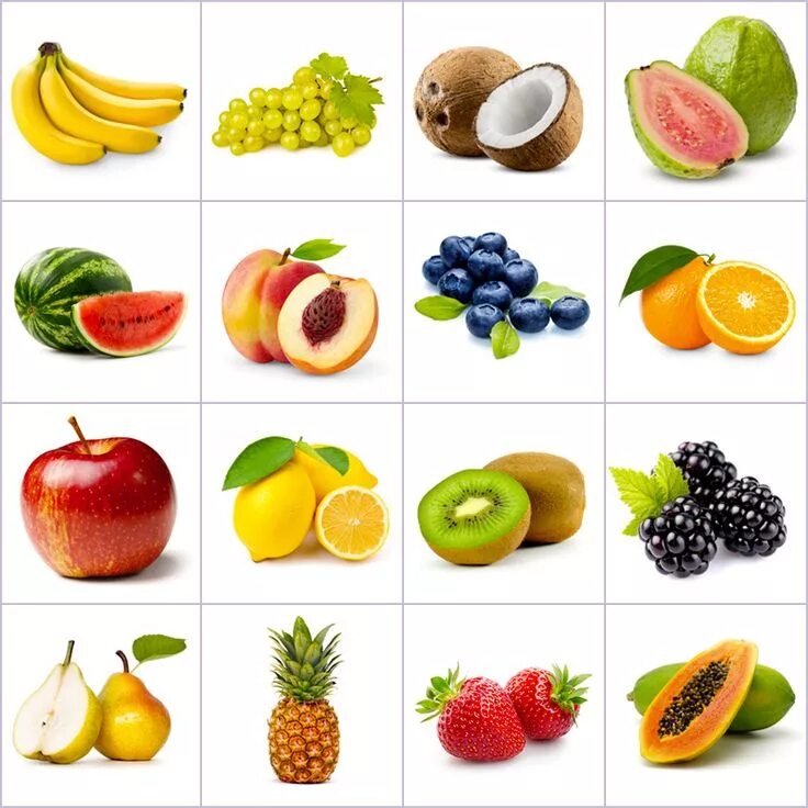 Распознавание фруктов по фото Grid of pictures to memorize - fruits Fruits for kids, Fruit, How to memorize th