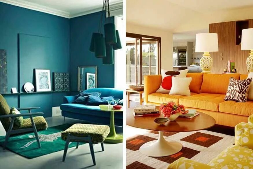 Распределение цветов в интерьере These are analogous color schemes because the colors in each room are so similar