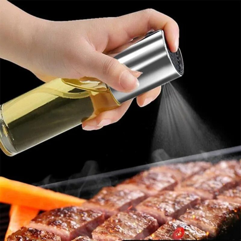 Распылитель для масла фото Kitchen Stainless Steel Olive Oil Sprayer Bottle Pump Oiler Leak-proof Grill BBQ