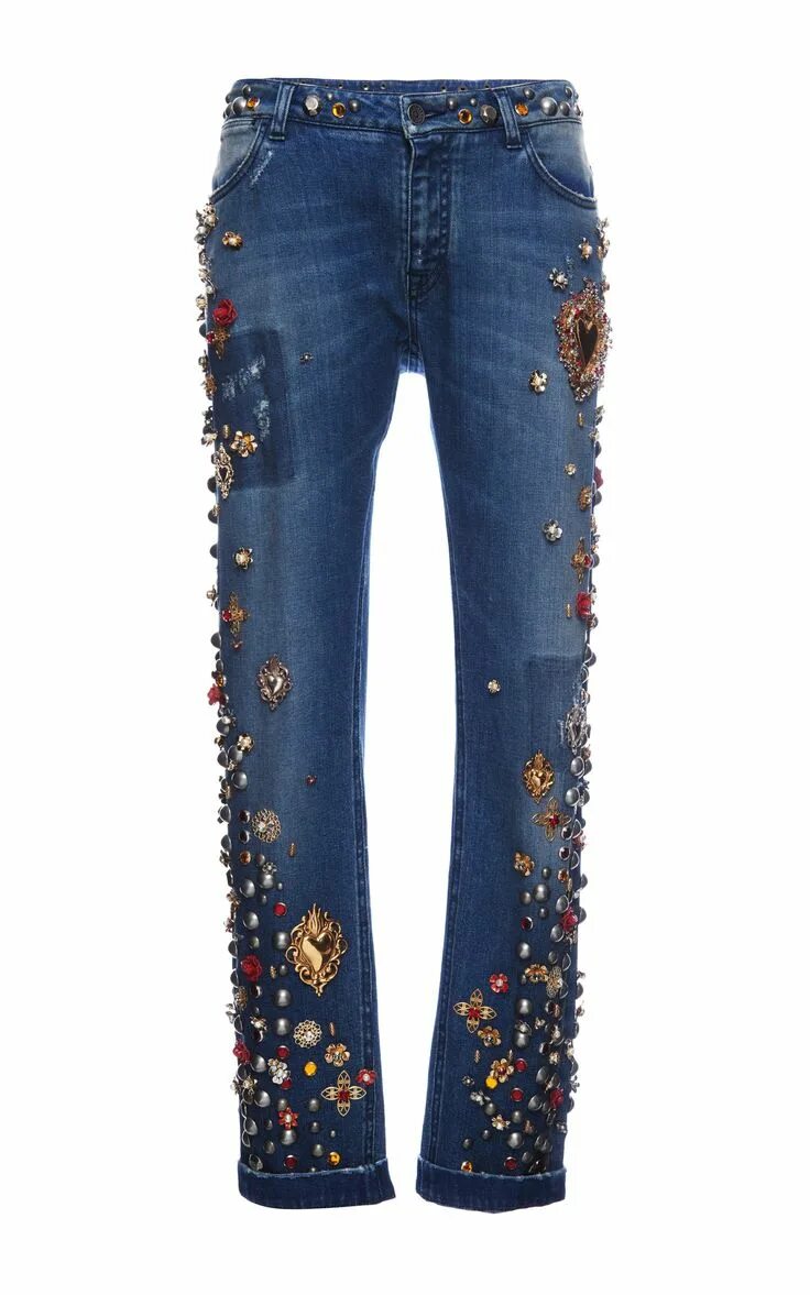 Расшитые джинсы фото Click product to zoom Fashion, Dolce and gabbana, Boyfriend jeans