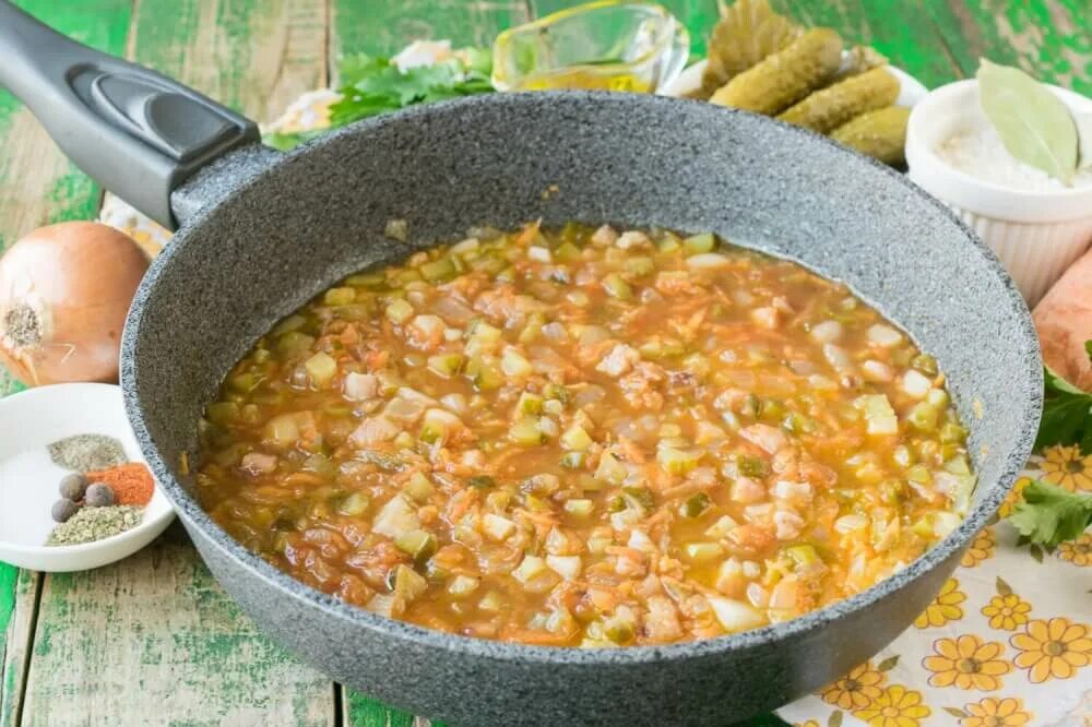 Рассольник классический рецепт с рисом пошаговый фото Rassolnik Pickle Soup with Rice