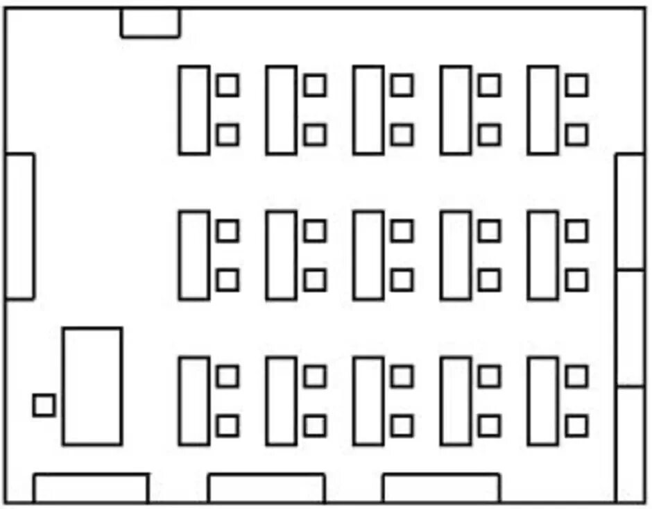 Расстановка мебели в классе схема Три ряда в школе: найдено 86 изображений