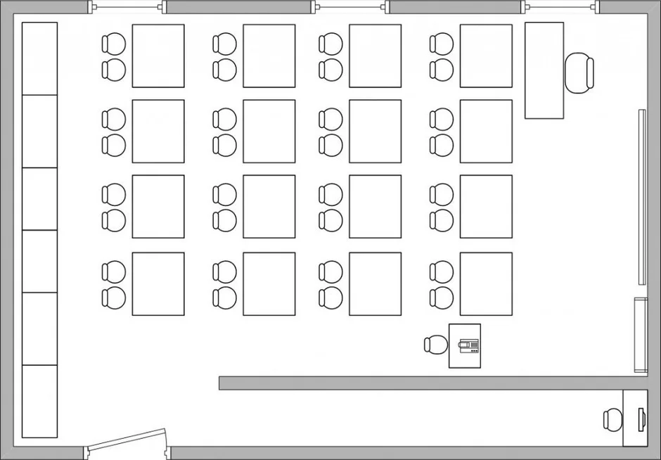 Расстановка мебели в классе схема Расположение парт в классе: найдено 82 изображений