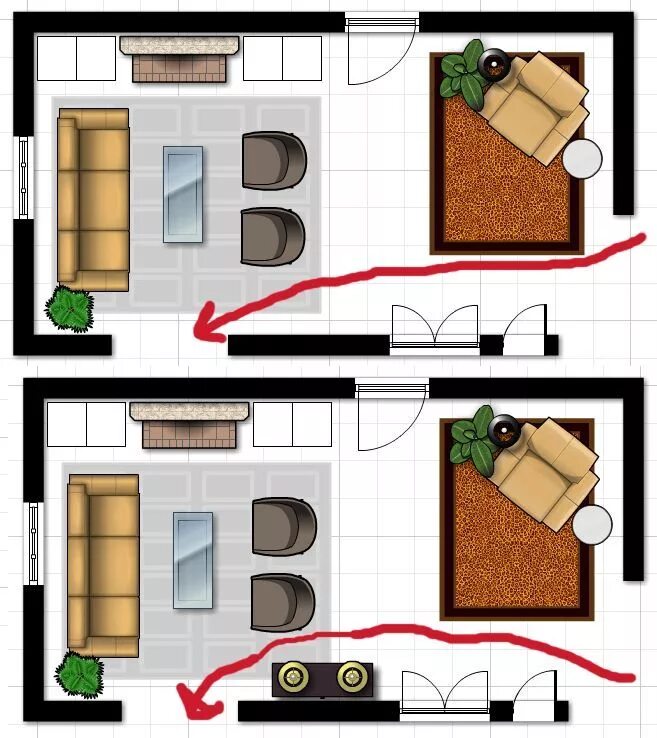 Расстановка мебели в квартире фото Designer tricks to laying out your furniture: how to create a room layout you'll