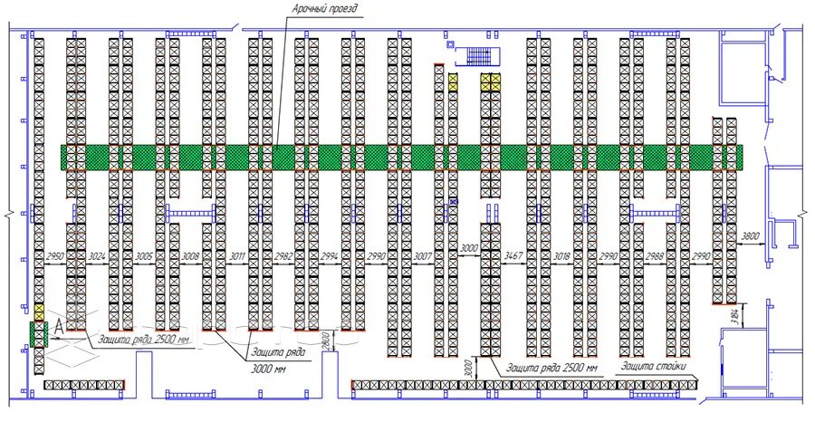 Расстановка стеллажей на складе схема Размещение стеллажей на складе: основные параметры, которые влияют на расстановк