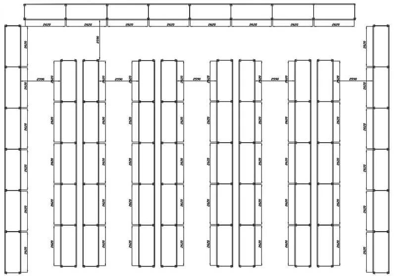 Расстановка стеллажей на складе схема Расстановка стеллажей на складе Триометал Сервис