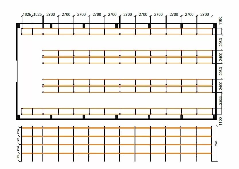 Расстановка стеллажей на складе схема Паллетные стеллажи для складского комплекса