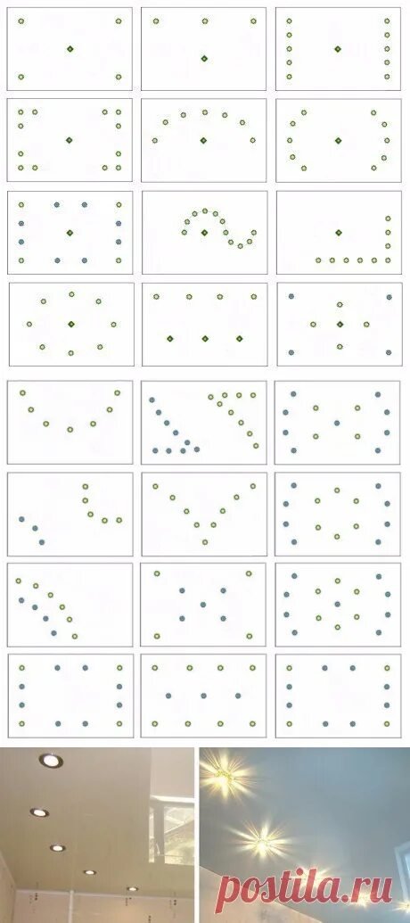 Расстановка светильников на натяжном потолке схемы Размещение точечных светильников на натяжном потолке - CormanStroy.ru