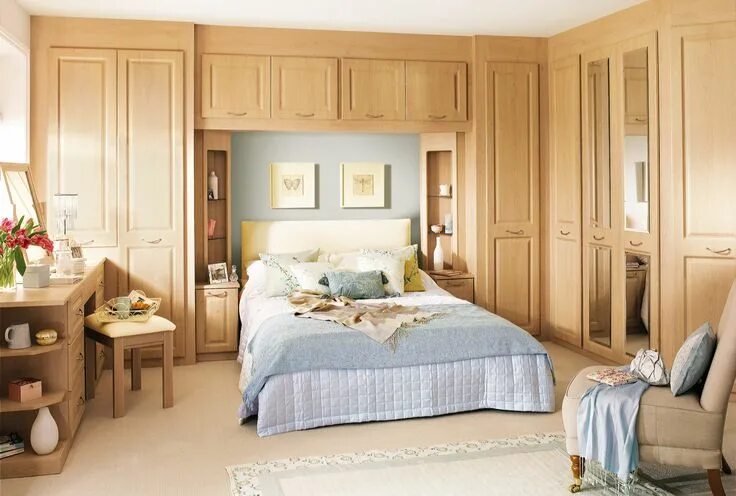 Расстановка в спальне фото Спальня со шкафами во всю стену Bedroom furniture design, Oak bedroom furniture,