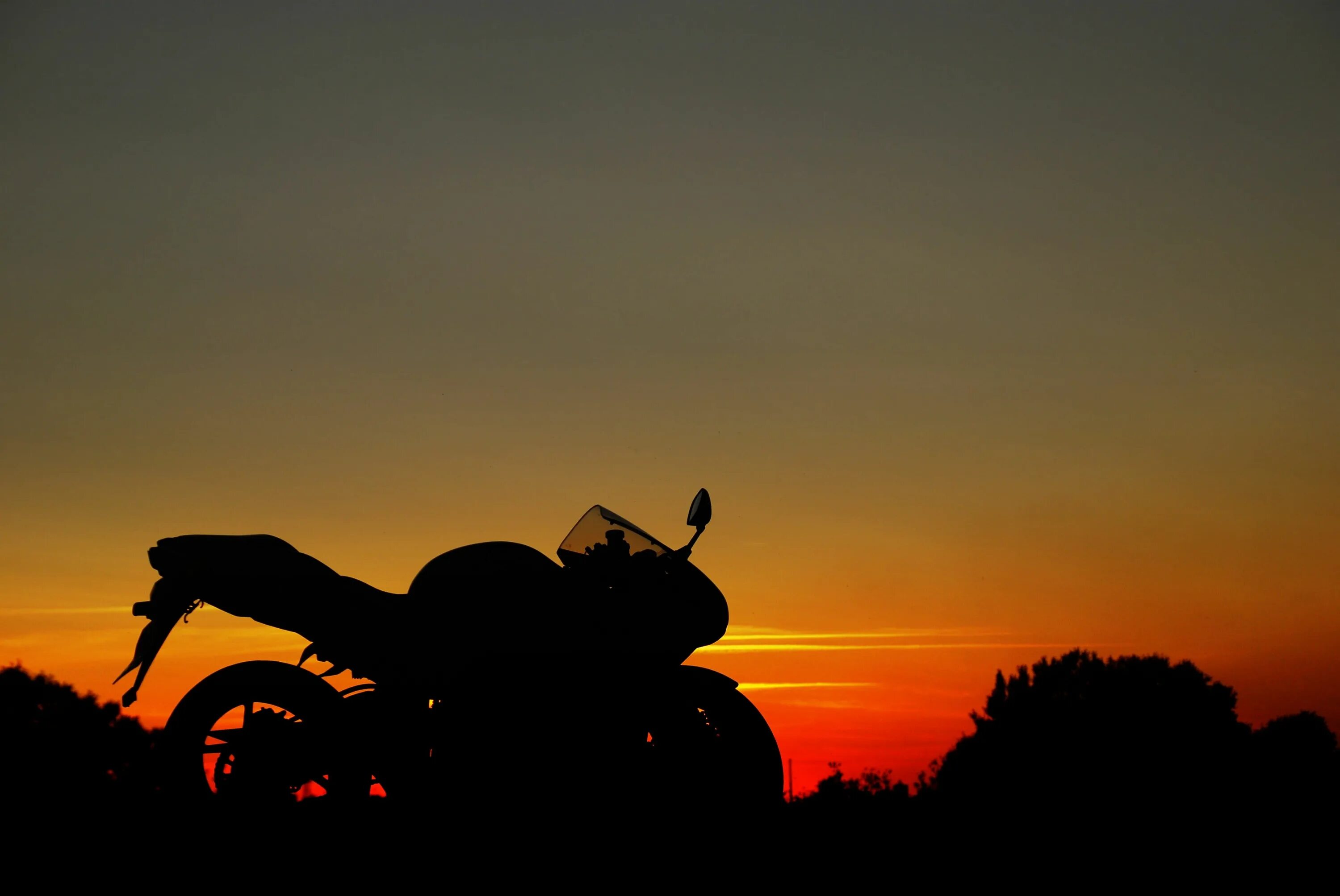 Рассвет мотоцикл фото HD wallpaper: motorcycle, sunset, silhouette, sky, orange color, beauty in natur