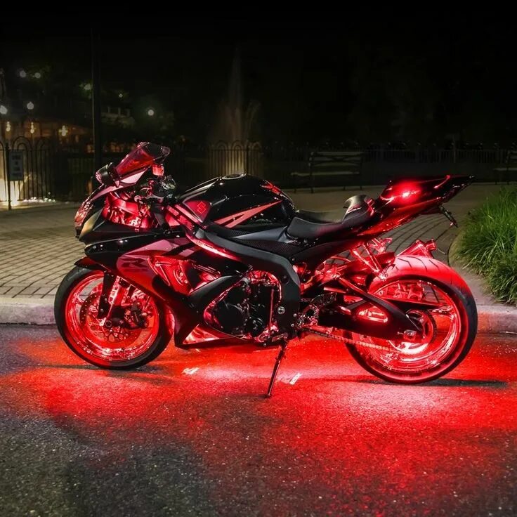 Рассвет мотоцикл фото Red LED motorcycle Sport bikes, Sports bikes motorcycles, Motorcycle led lightin