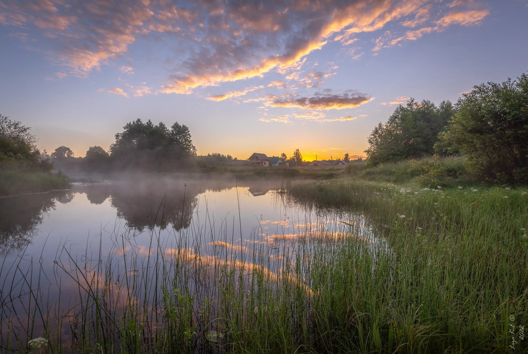 Рассвет на реке фото Рассвет у реки - фото